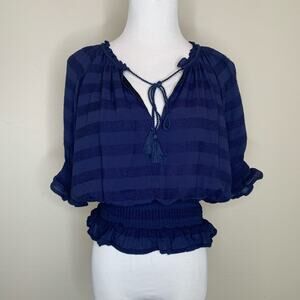 Tularosa NWOT Navy Blue Blouse Boho Sz Small